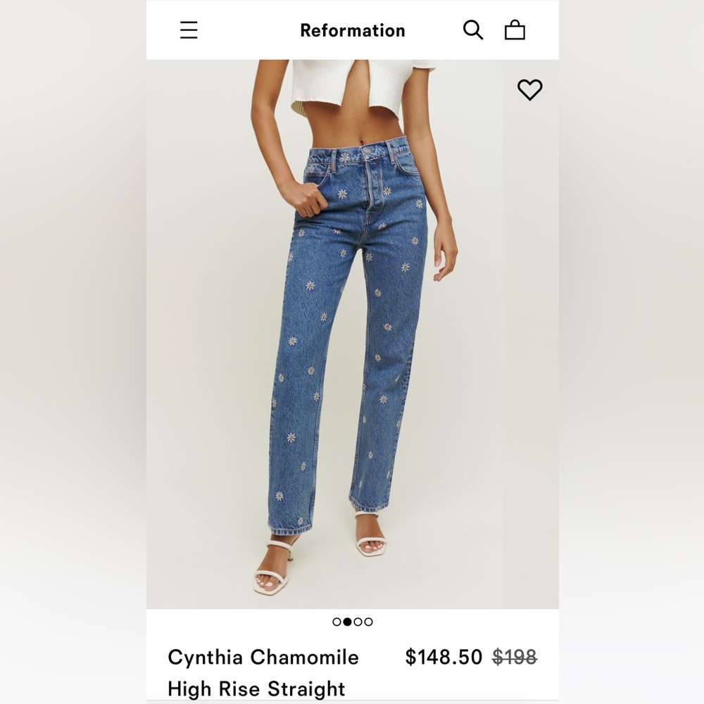 Reformation Cynthia chamomile high rise straight jeans
